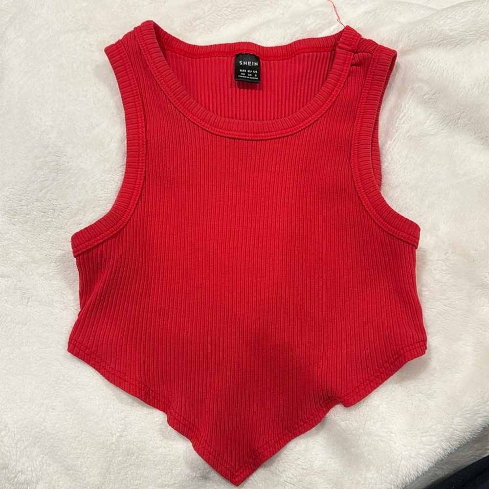 Red crop top
